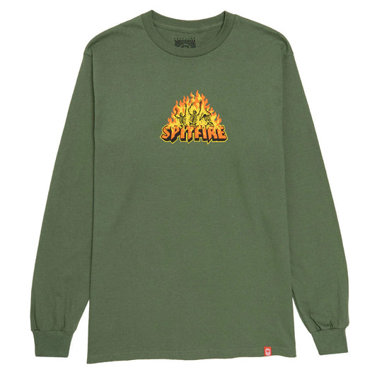 Spitfire Hellfire L/S Tee - Military Green