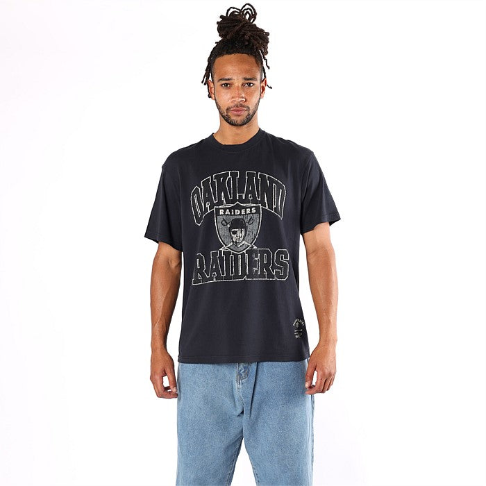 Mitchell And Ness Raiders Vintage Ivy Arch Tee - Faded Black