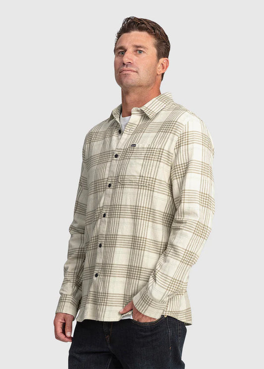 Caden Plaid Long Sleeve Shirt - Dirty White