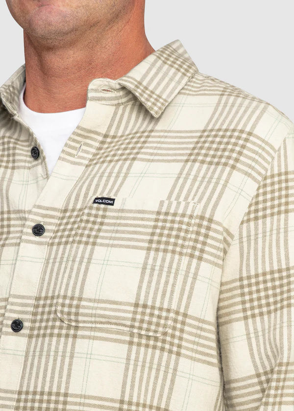 Caden Plaid Long Sleeve Shirt - Dirty White