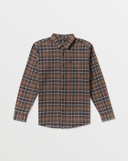 Caden Plaid Flannel Shirt - Brownstone