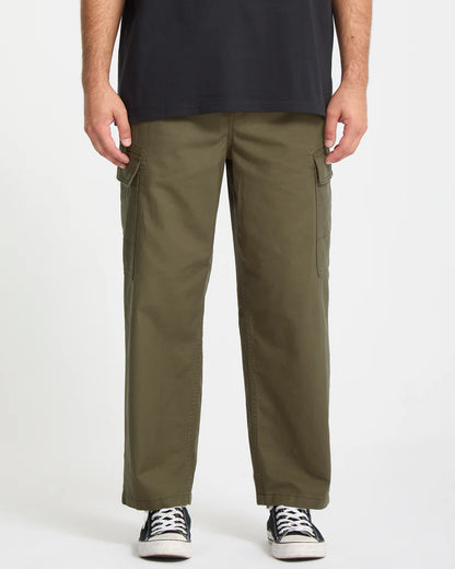 Billow Tapered Elastic Waist Cargo Pant - Sage Leaf