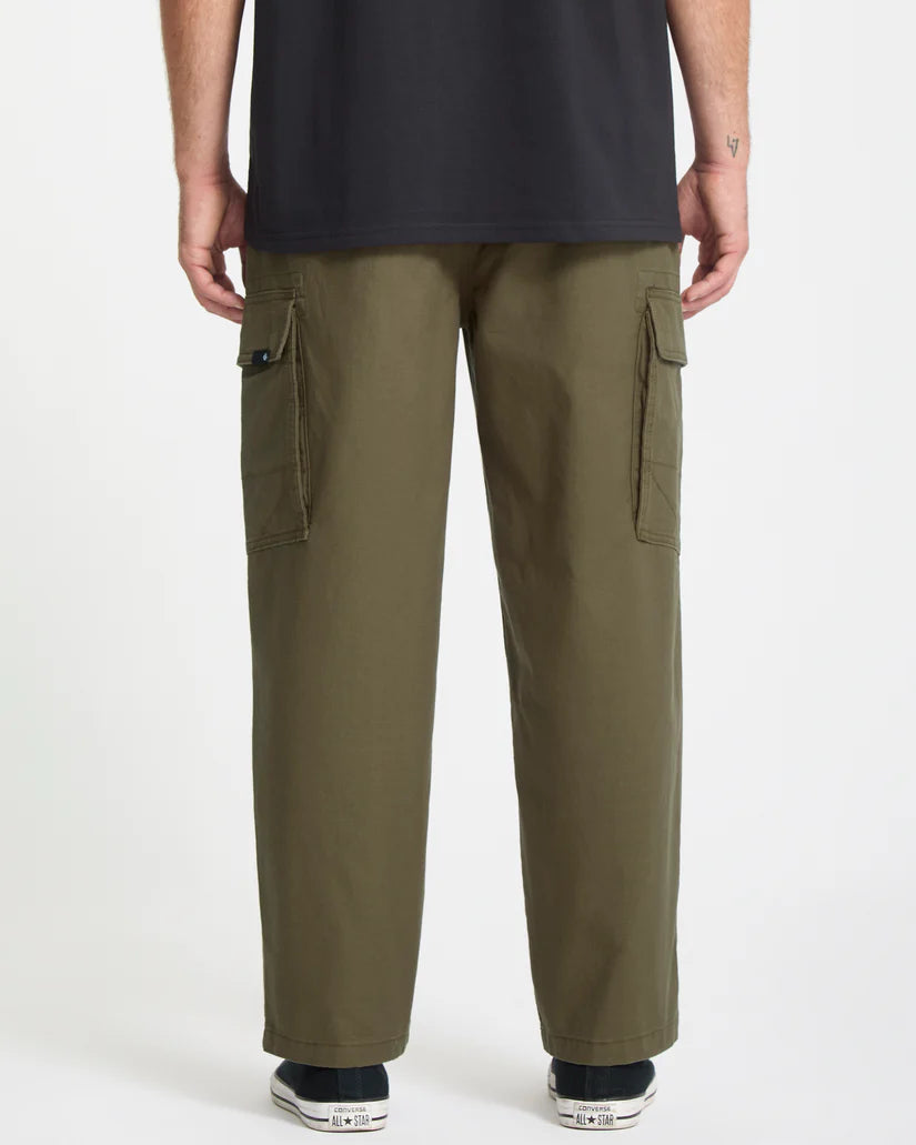 Billow Tapered Elastic Waist Cargo Pant - Sage Leaf