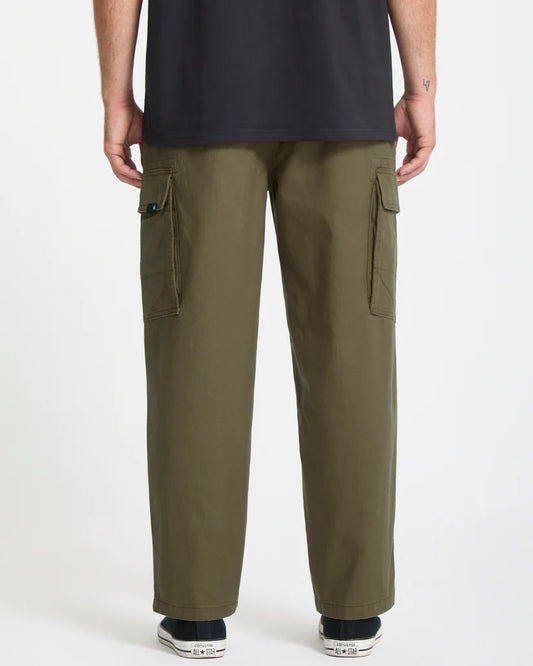 Billow Tapered Elastic Waist Cargo Pant - Sage Leaf