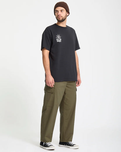 Billow Tapered Elastic Waist Cargo Pant - Sage Leaf