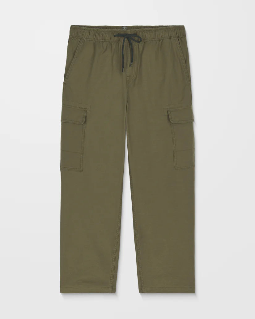 Billow Tapered Elastic Waist Cargo Pant - Sage Leaf