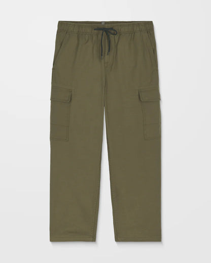 Billow Tapered Elastic Waist Cargo Pant - Sage Leaf