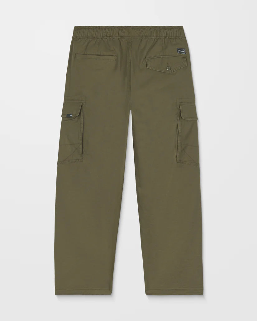 Billow Tapered Elastic Waist Cargo Pant - Sage Leaf