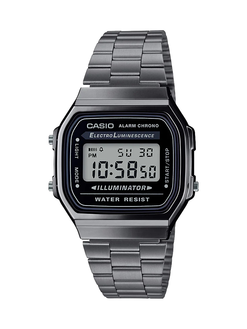 Casio Vintage Digital Black Face, Black IP S/SteelA168WGG-1A