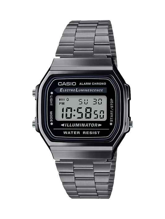Casio Vintage Digital Black Face, Black IP S/SteelA168WGG-1A