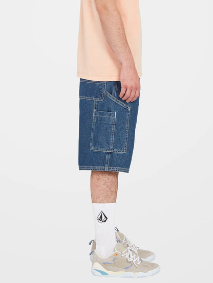Labored Denim Utility Short - Indigo Ridge Wash