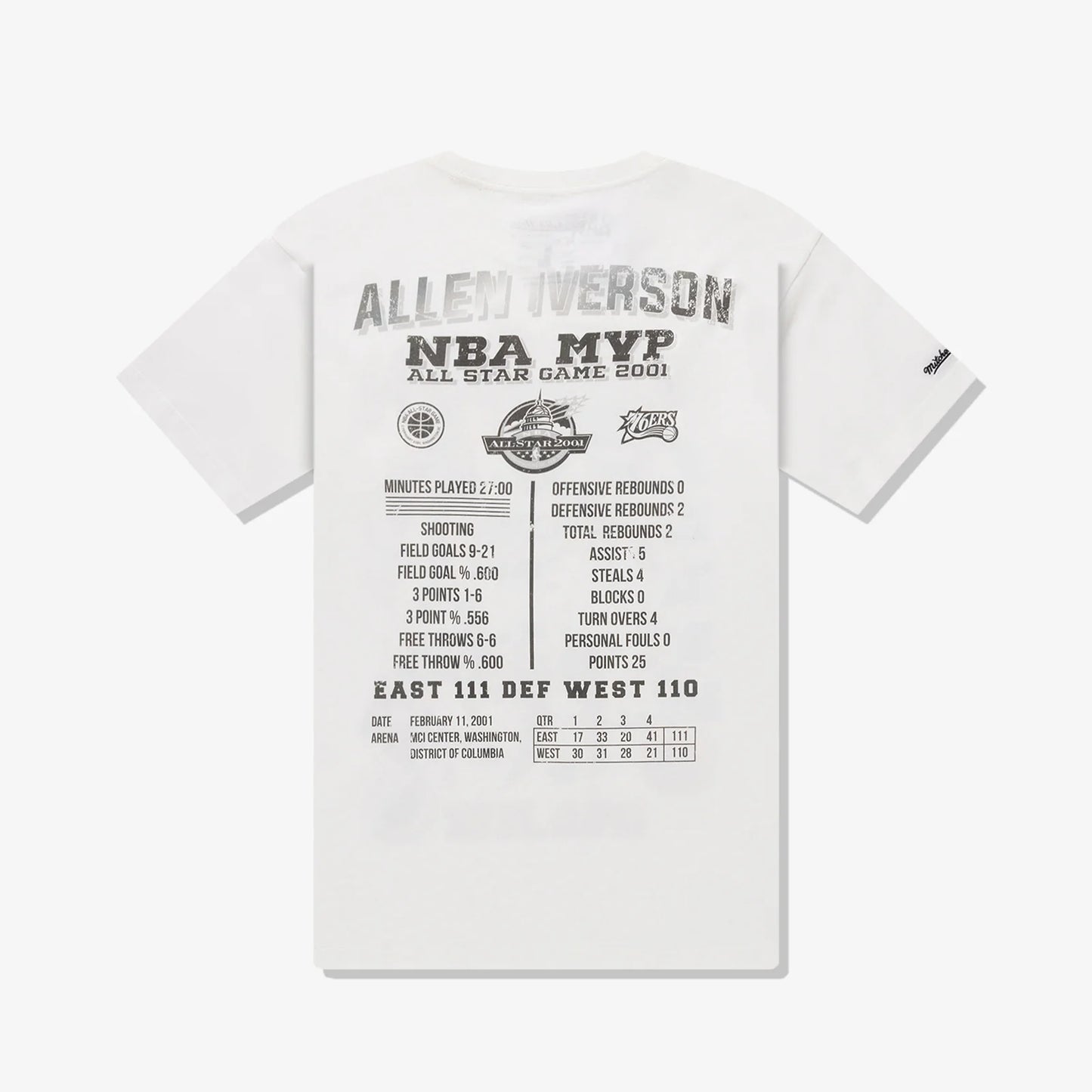 Mitchell & Ness - Allen Iverson 2001 All Star MVP Player Tee - Vintage White