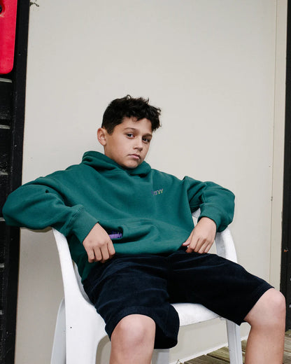 Outer Spaced Elasticated Waist Corduroy Shorts - Black