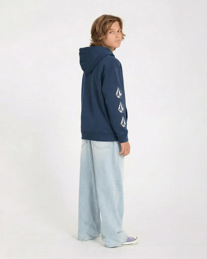 Youth Iconic Stone Gid Zip Hoodie - Dust Bowl Indigo