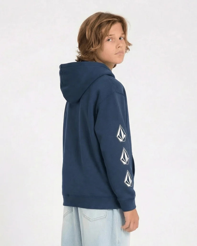Youth Iconic Stone Gid Zip Hoodie - Dust Bowl Indigo