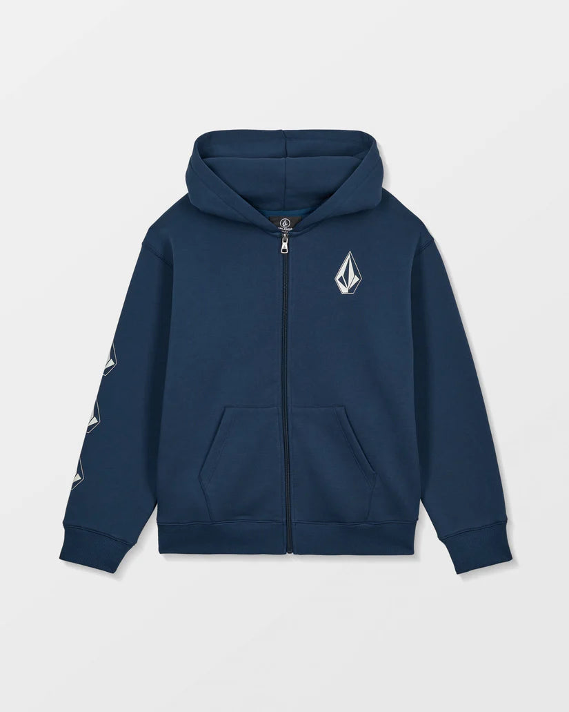 Youth Iconic Stone Gid Zip Hoodie - Dust Bowl Indigo