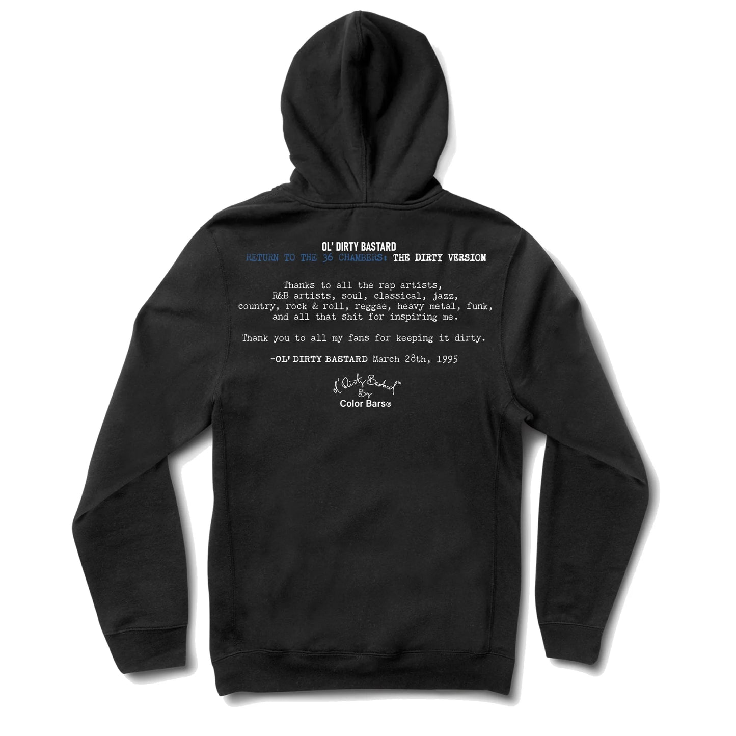 Color Bars X Ol Dirty Bastard CD Hoodie - Black