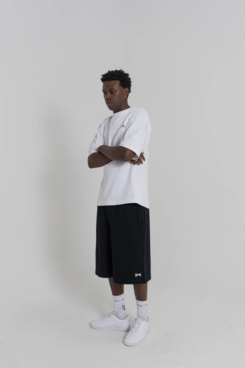 Stamp Script Box Fit T-Shirt - White