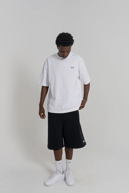Stamp Script Box Fit T-Shirt - White