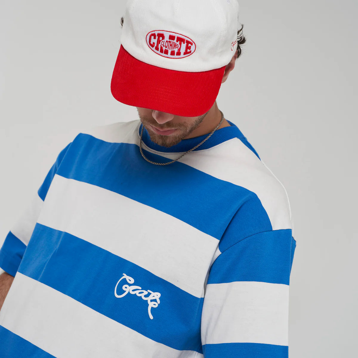 Crate Oval Varsity Cord Snapback - White/Red