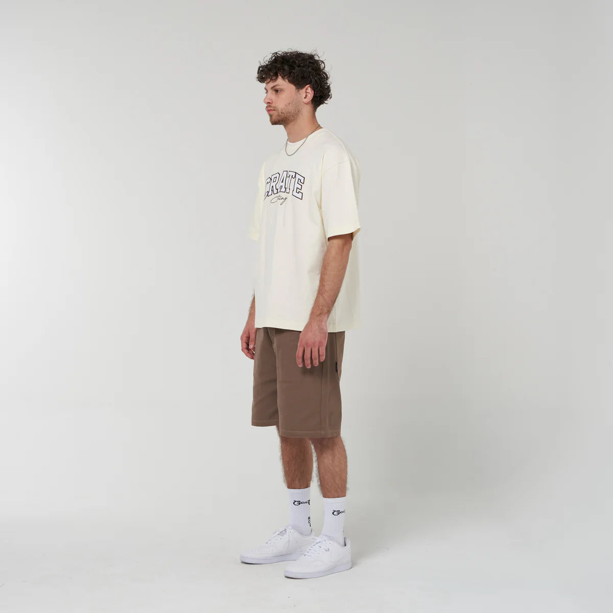 Crate Varsity Box Fit T-Shirt - Tofu