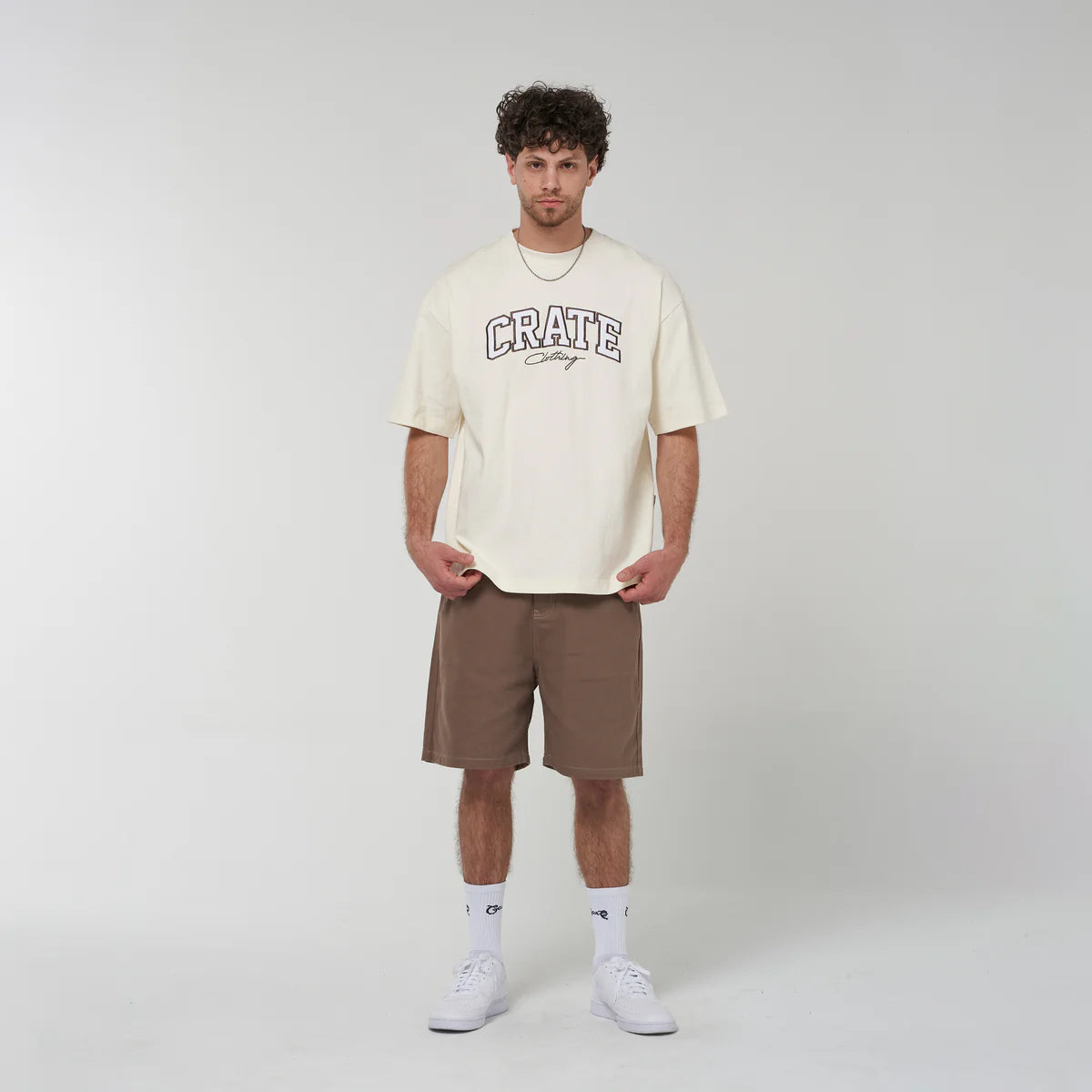 Crate Varsity Box Fit T-Shirt - Tofu