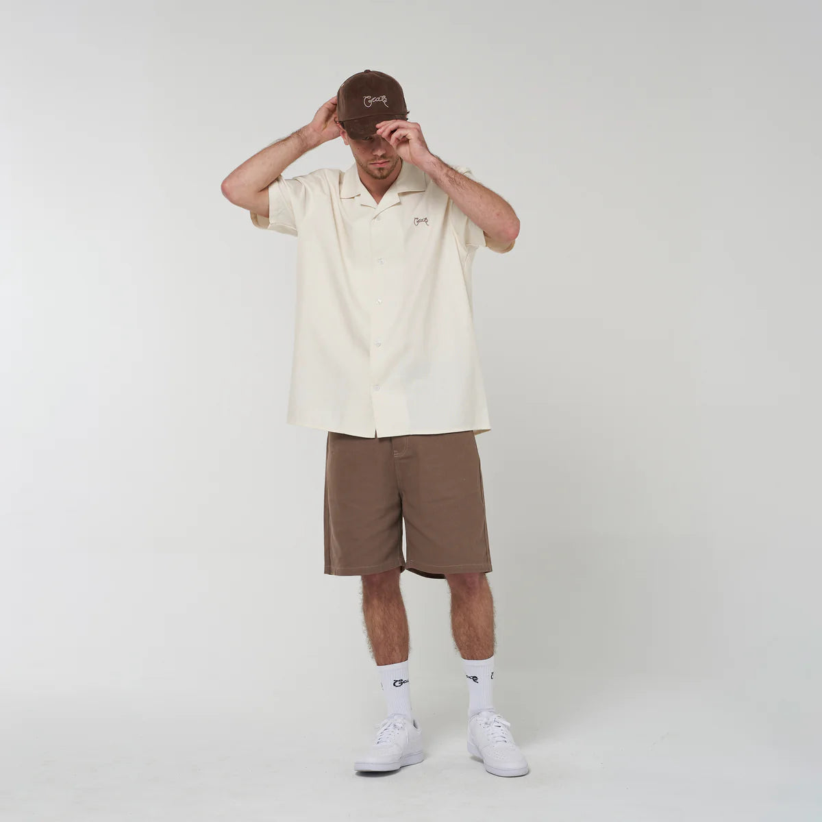 Crate Script Cuban Collar S/S Shirt - Tofu