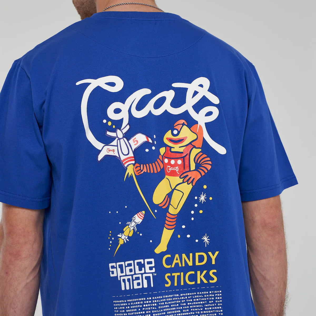 Crate X Space Man Candy Scripted T-Shirt - Blue