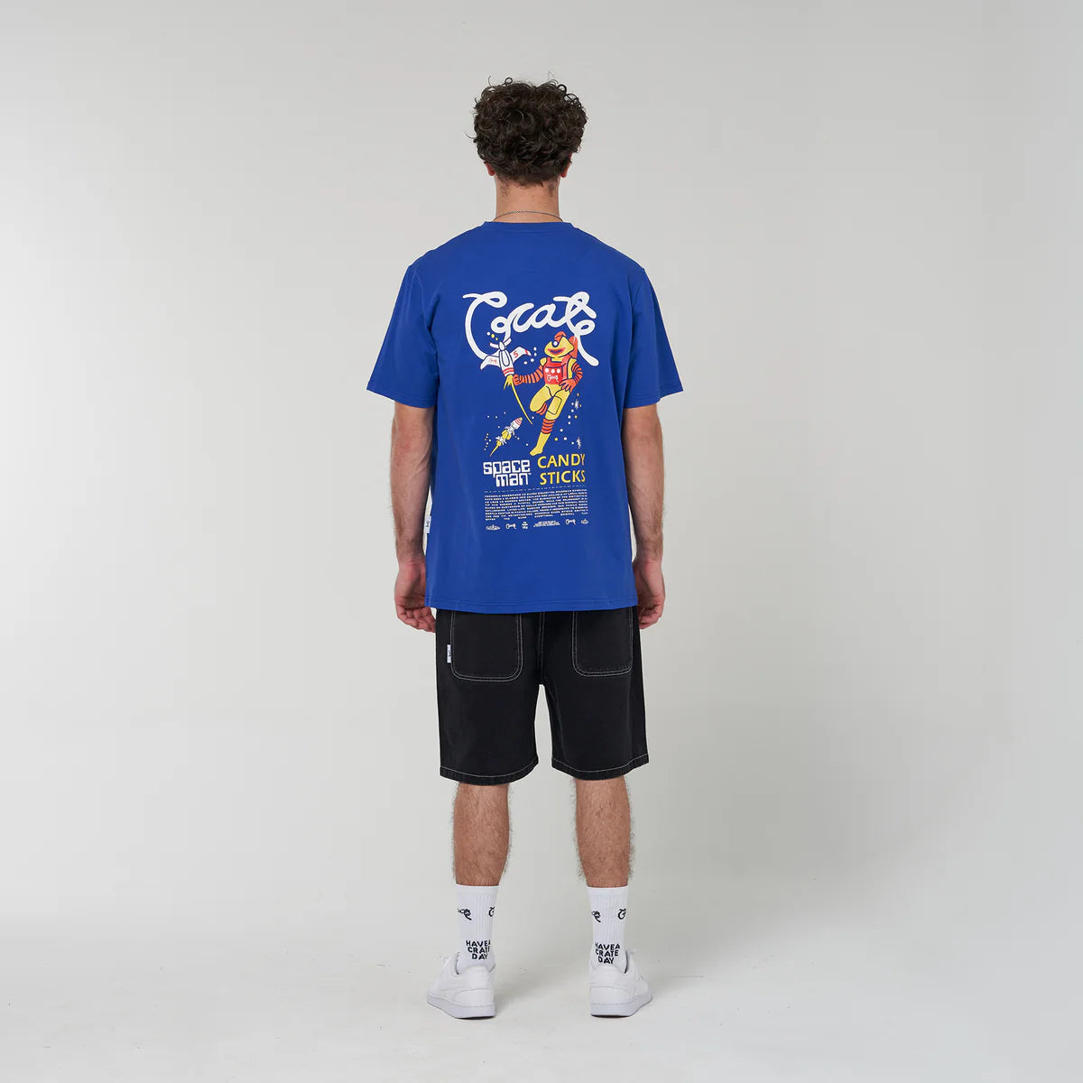 Crate X Space Man Candy Scripted T-Shirt - Blue