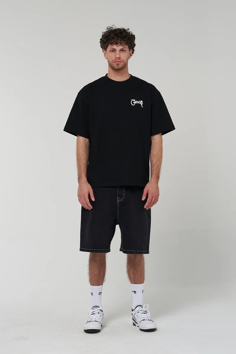 Scripted Box Fit Tee - Black