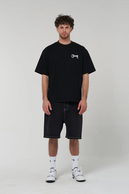Scripted Box Fit Tee - Black