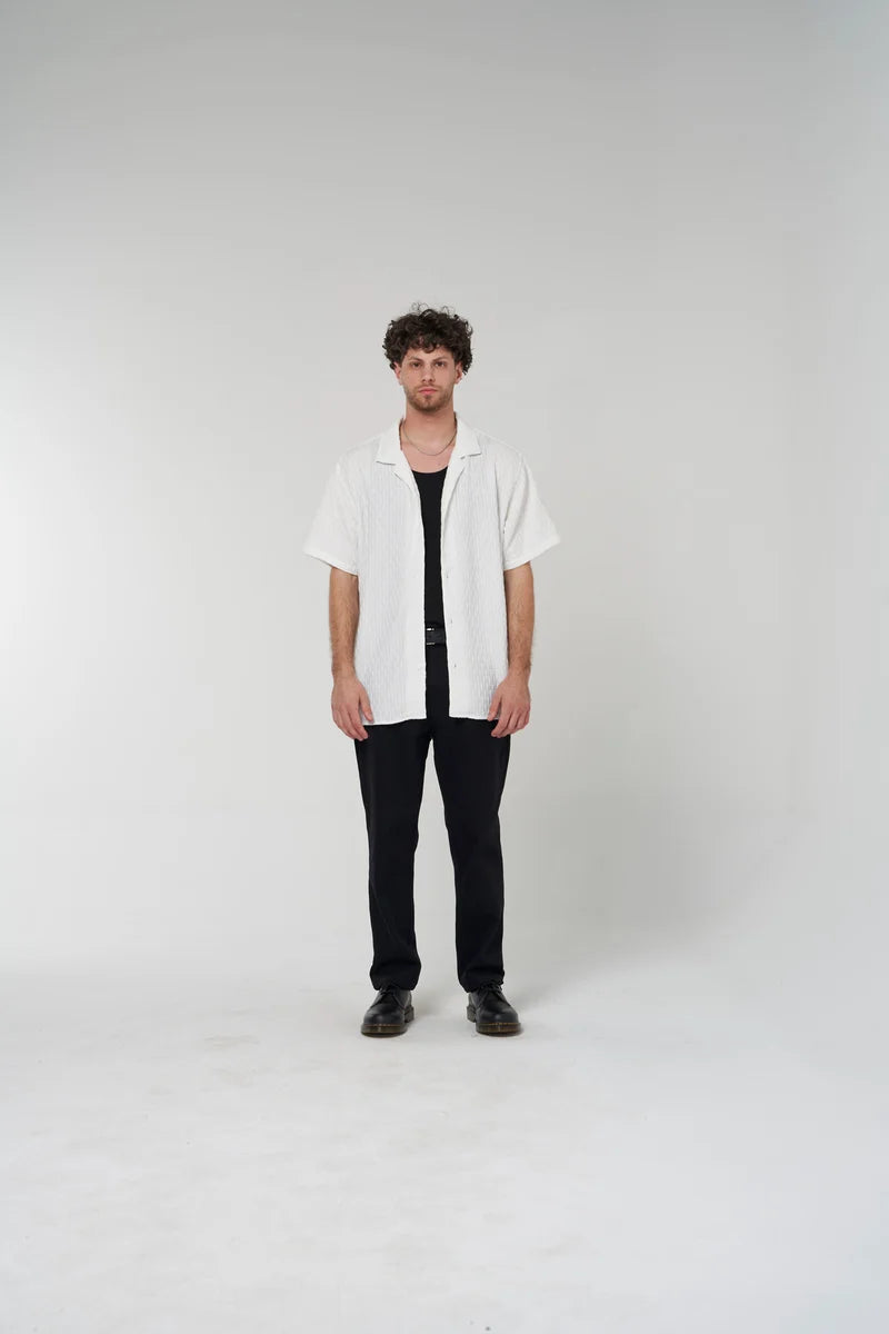 Dash Texture SS Shirt - White