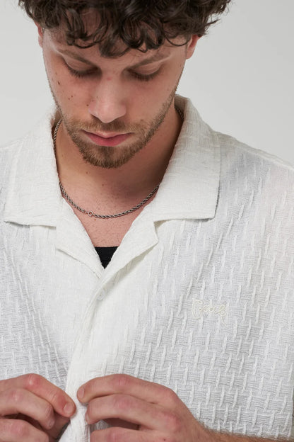 Dash Texture SS Shirt - White