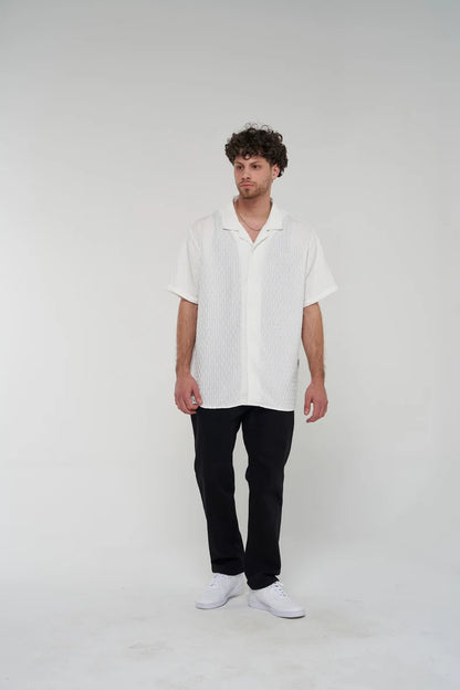 Dash Texture SS Shirt - White