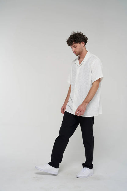 Dash Texture SS Shirt - White