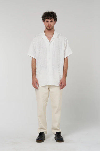Dash Texture SS Shirt - White