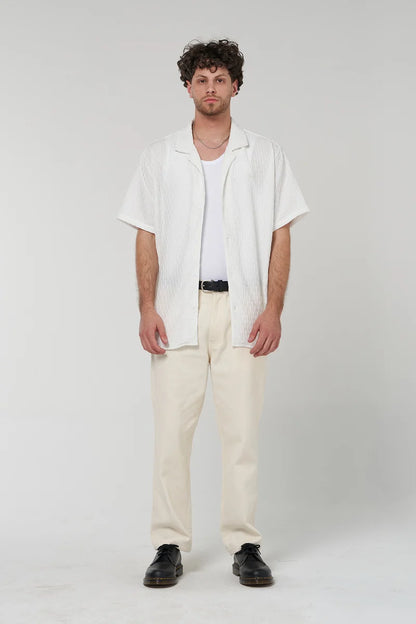 Dash Texture SS Shirt - White