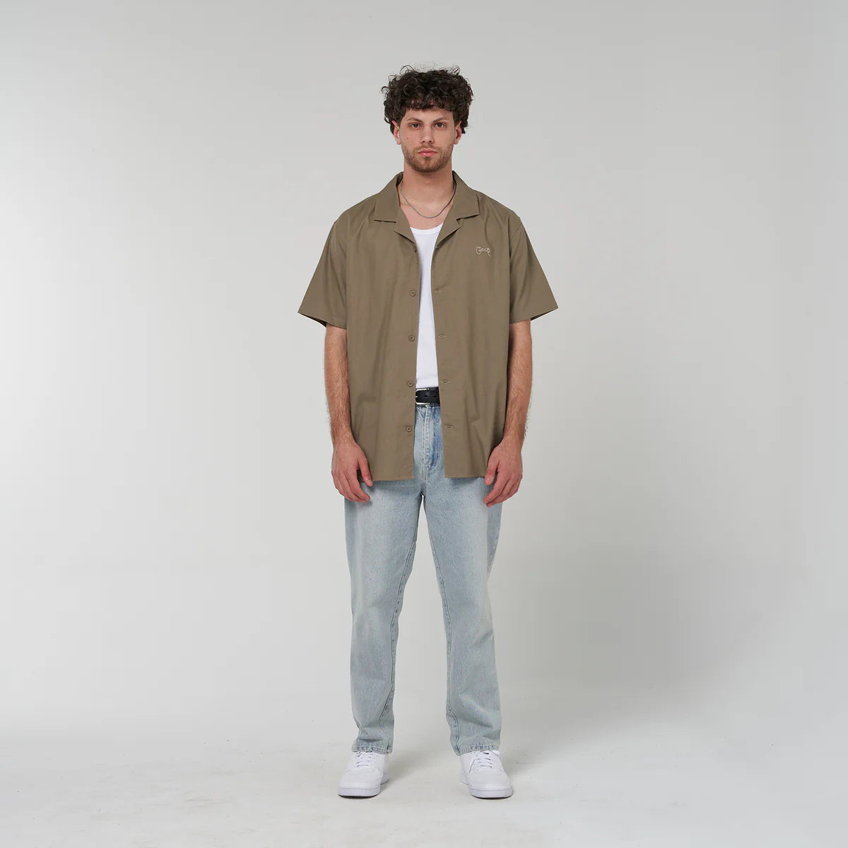 Cuban Collar Shirt - Olive
