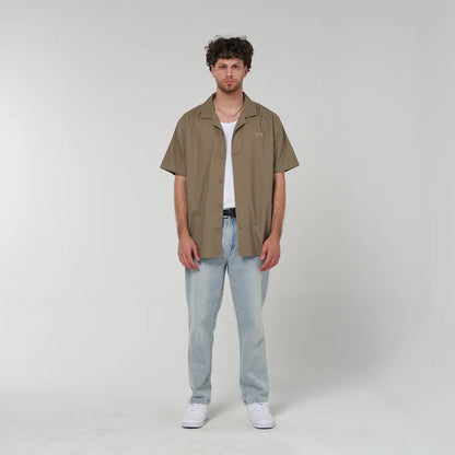 Cuban Collar Shirt - Olive