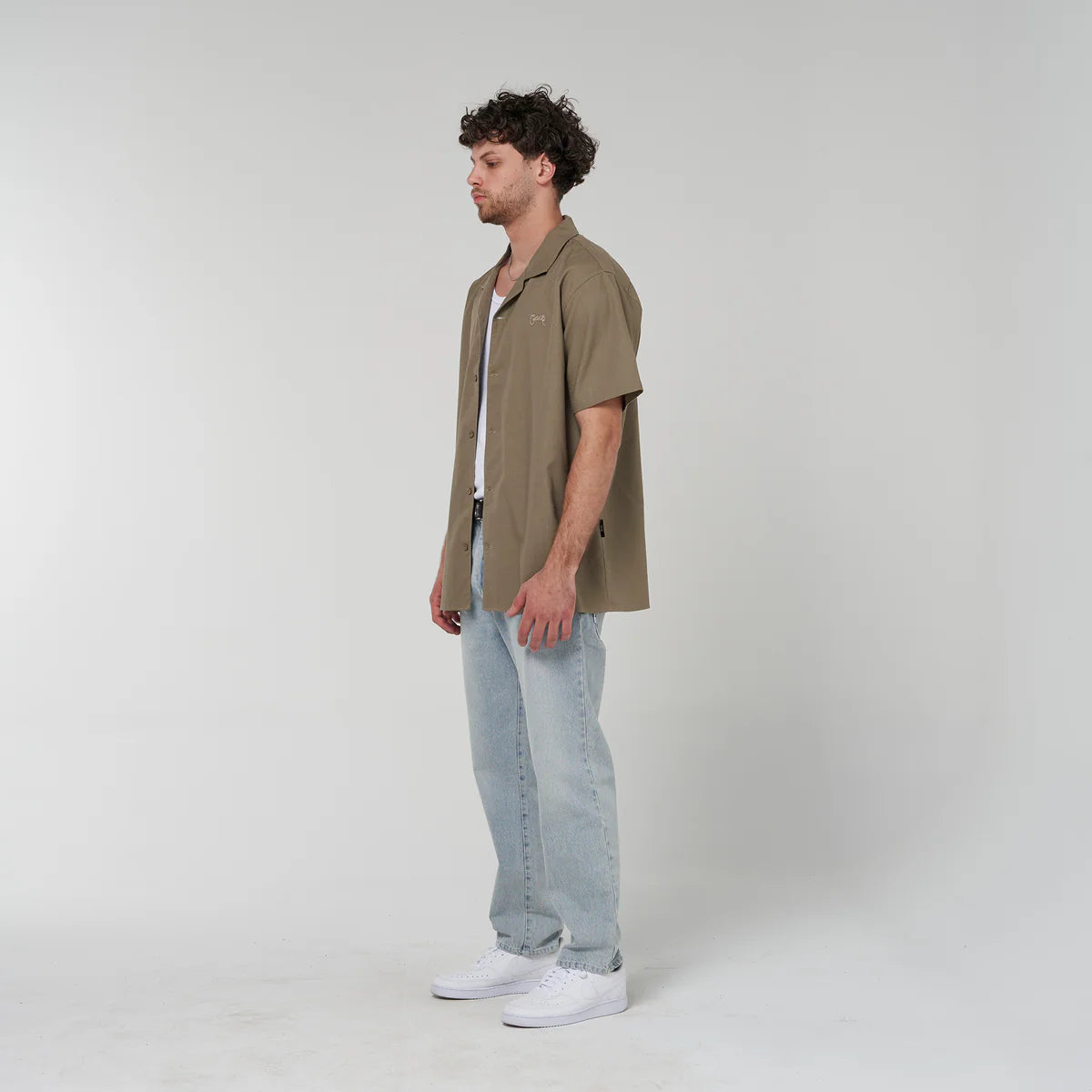 Cuban Collar Shirt - Olive