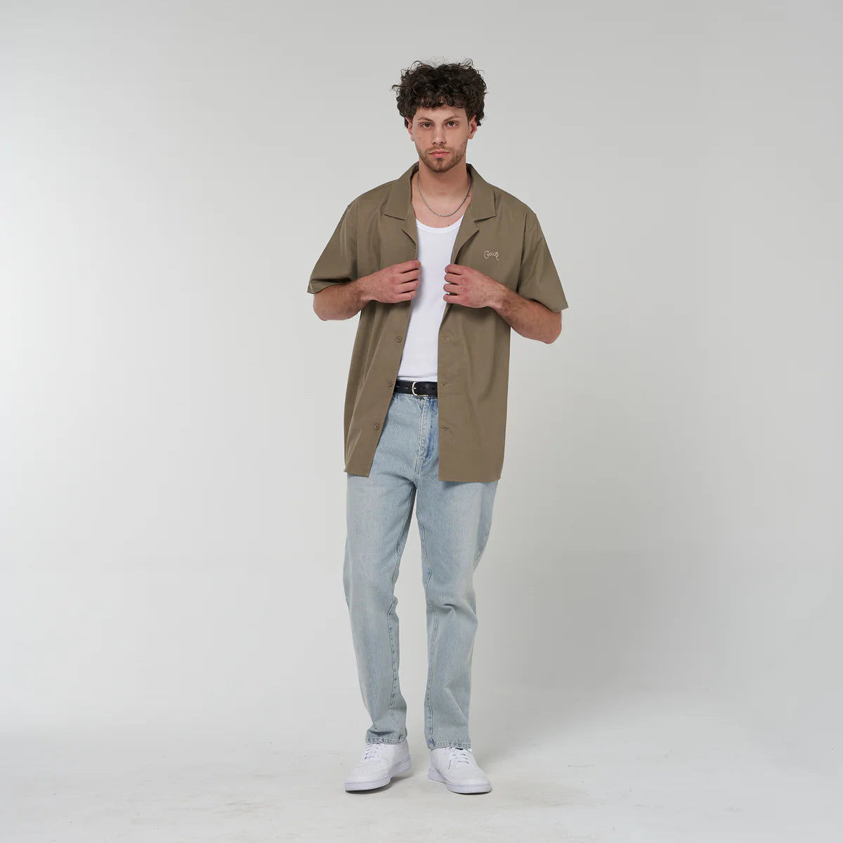 Cuban Collar Shirt - Olive