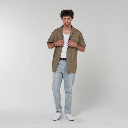 Cuban Collar Shirt - Olive