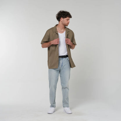 Cuban Collar Shirt - Olive