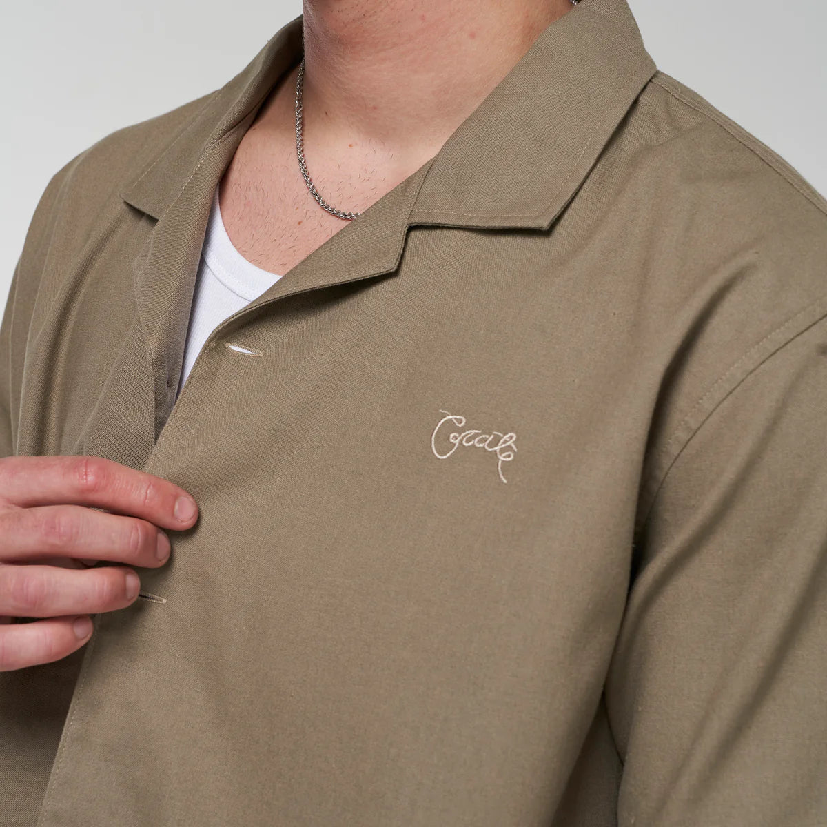 Cuban Collar Shirt - Olive