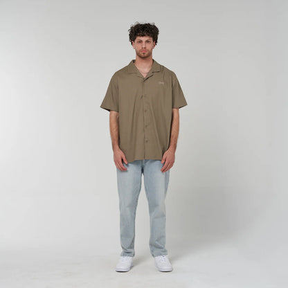 Cuban Collar Shirt - Olive