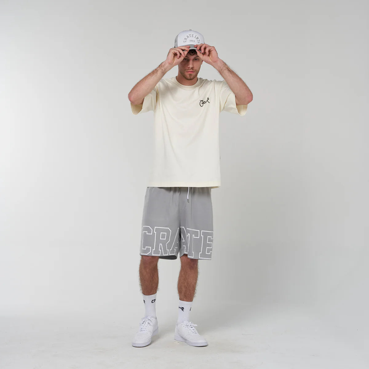 Crate Iconic Mesh Shorts - Grey/White