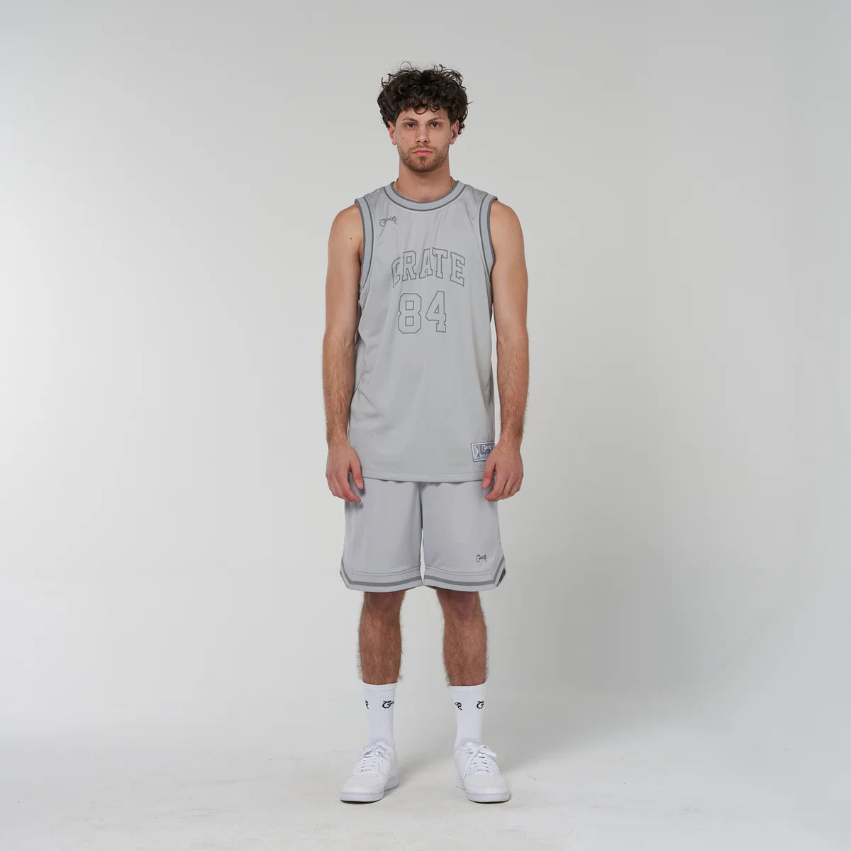 Crate Reversible Mesh B-Ball Shorts - Light Grey/Grey