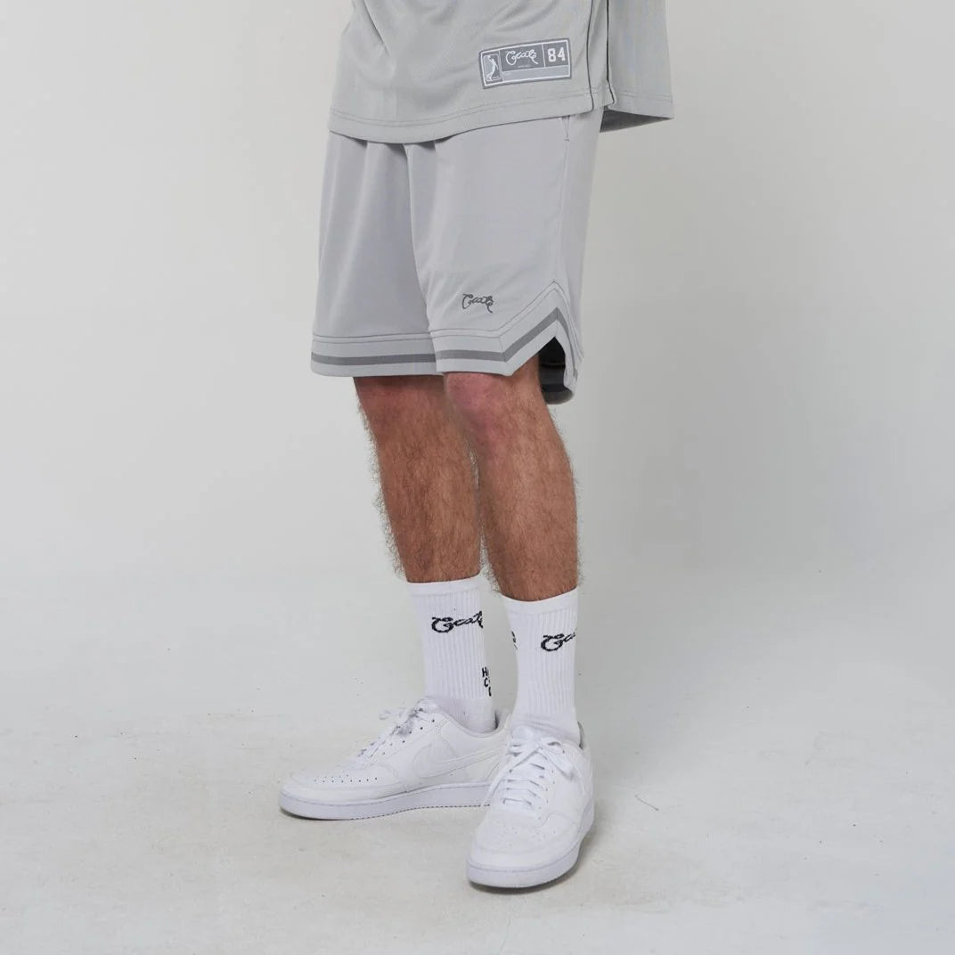 Crate Reversible Mesh B-Ball Shorts - Light Grey/Grey