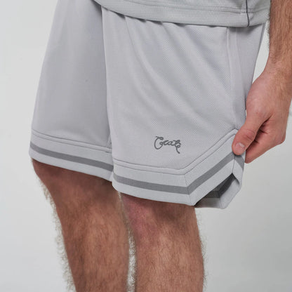 Crate Reversible Mesh B-Ball Shorts - Light Grey/Grey