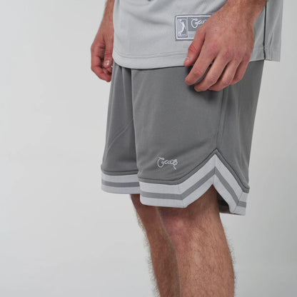 Crate Reversible Mesh B-Ball Shorts - Light Grey/Grey